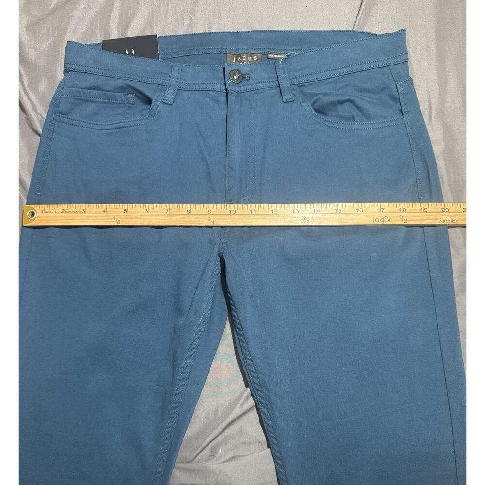JACHS New York Men’s Straight Fit Casual 5 Pocket Pants 34x29 Dark Teal - Picture 6 of 12